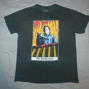 Halloween The Boogeyman Black Graphic Movie T-Shirt 20x27  in Movie Industry